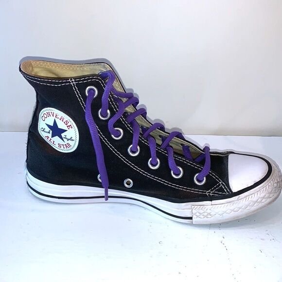 Converse Chuck Taylor All Star | High Top Sneaker Black Purple Teal Custom - Picture 6 of 11